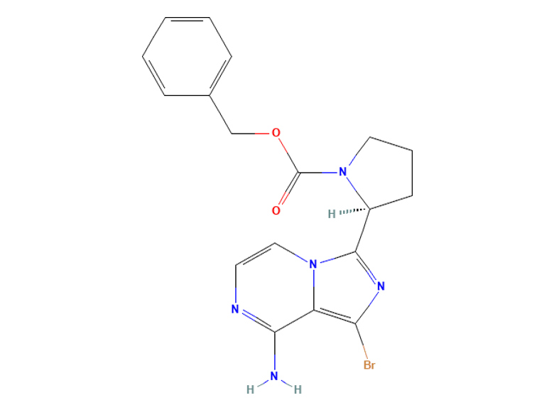 (2S)-2-(8-amino-1-bromoimidazo[1,5-a] pyrazin-3-yl)-1-Pyrrolidine carboxylic acid phenyl methyl ester
